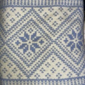 Coming Home Cream And Blue 100% Wool Blanket Throw 48 X 62 Baby Car Couch Winter